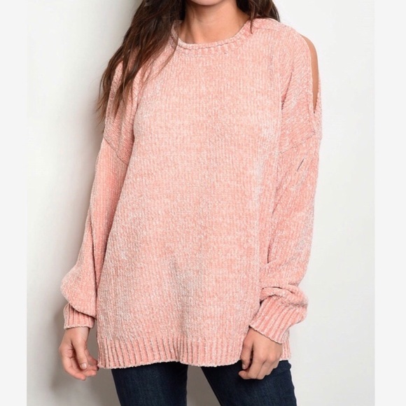 ❄️CREAM CHENILLE COLD SHOULDER SWEATER - Picture 9 of 13